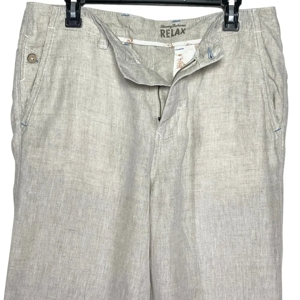 TOMMY BAHAMAS Relax Men’s Linen Straight Leg Trouser Pant 34/30